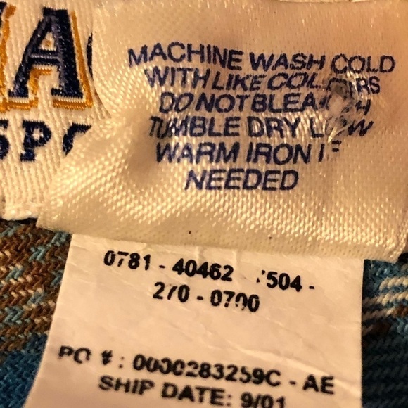 Magellan Sportswear 100% Cotton Blue Plaid Button Down Long Sleeve Shirt XL - Picture 8 of 8